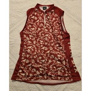 Twin Six Cycling Jersey Womens Club Raglan Size L Sleeveless Floral Bird